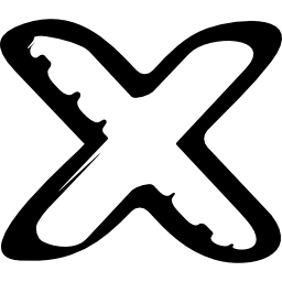 x skizziertes buchstabensymbol icon