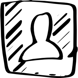 Contact sketched social symbol icon