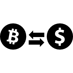Bitcoin to dollar exchange rate symbol icon