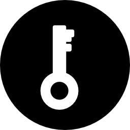 Key password interface symbol in a circle icon