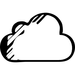 wolkenskizziertes symbol des internets icon
