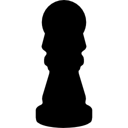 vista lateral de forma negra de peón de ajedrez icono