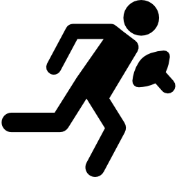 jugador de rugby corriendo con la pelota icono