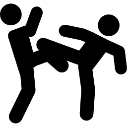 Martial arts couple fight icon