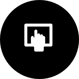 símbolo de pantalla táctil en un círculo icono