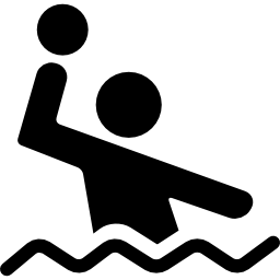 jugador de waterpolo con las bolas en el agua icono