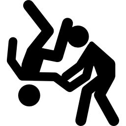 silueta de pareja de judo olímpico icono