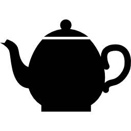 Teapot black side view shape icon