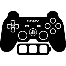 Games controller with full battery icon