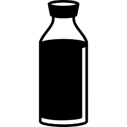 Drink in transparent glass bottle icon
