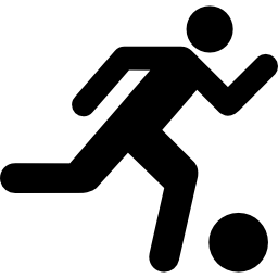 jugador de fútbol corriendo con la pelota icono