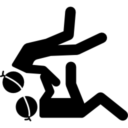 Paralympic judo couple silhouette icon