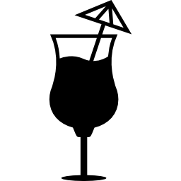 bicchiere da cocktail con un ombrello icona