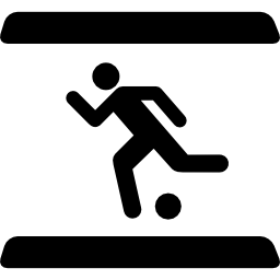 giocatore di calcio in esecuzione con la palla icona