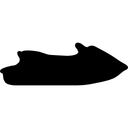 ジェット ボートの側面図の黒いシルエット icon