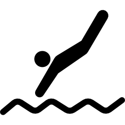 Swimmer diving to water icon