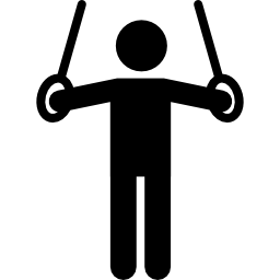 Individual gymnast on rings icon