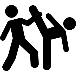 Taekwondo couple silhouettes icon