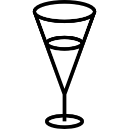 Пить стеклянный прозрачный контейнер контур с белым вином иконка