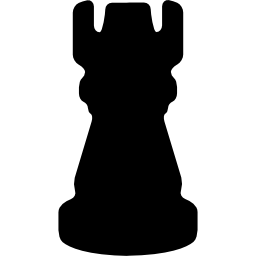 schwarze turmschachfigurform icon