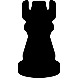 zwarte toren schaakstuk vorm icoon