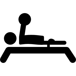 levantamiento de pesas paralímpico silueta acostada icono