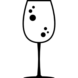 bicchiere da bibita grande con bollicine icona