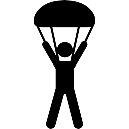 Skydiving silhouette falling icon