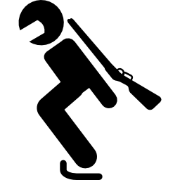 Olympic biathlon sport silhouette icon