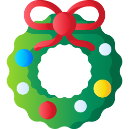 Christmas wreath icon