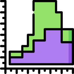 gráfico de área Ícone