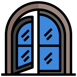 ventana abierta icono