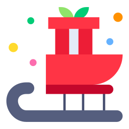 Santa claus sled icon