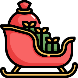 Santa claus sled icon
