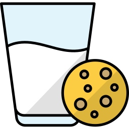galleta y leche icono