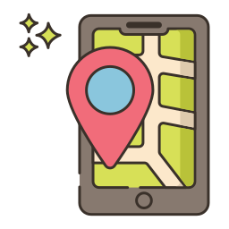 teléfono gps icono