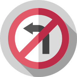 No turn left icon