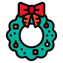 Christmas wreath icon