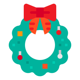 Christmas wreath icon