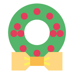 Christmas wreath icon