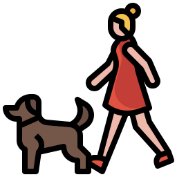 cane che cammina icona