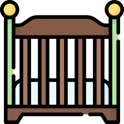 Baby crib icon