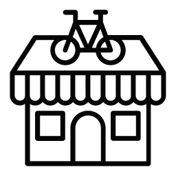 tienda de bicicletas icono