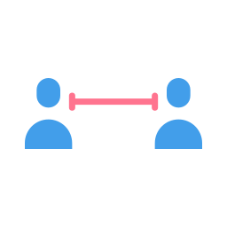 distanciation sociale Icône