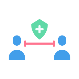 distanciation sociale Icône