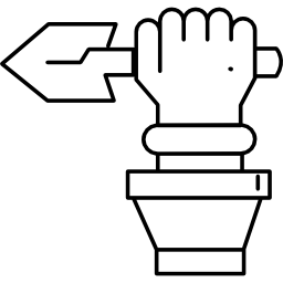 indyjska ręka trzyma włócznię ikona