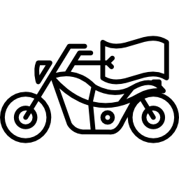 Motorcycle with price tag icon
