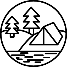 강 근처 숲에서 캠핑 icon