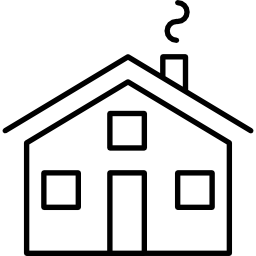 casa pequeña variante con chimenea icono