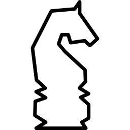 Лошадь шахматной игры черная форма сбоку иконка